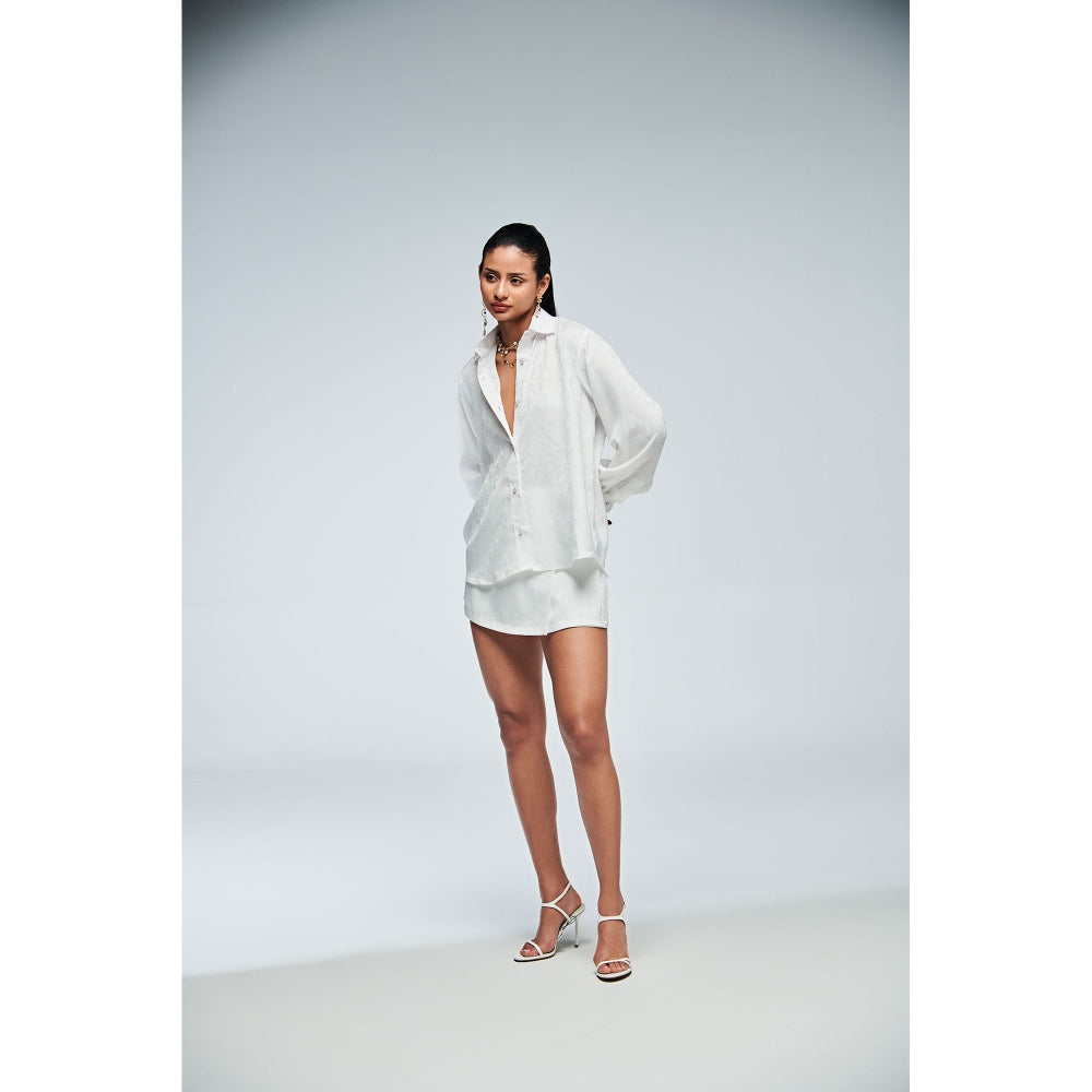 Ivory Rose White Emma Shirt with Skorts (Set of 2)