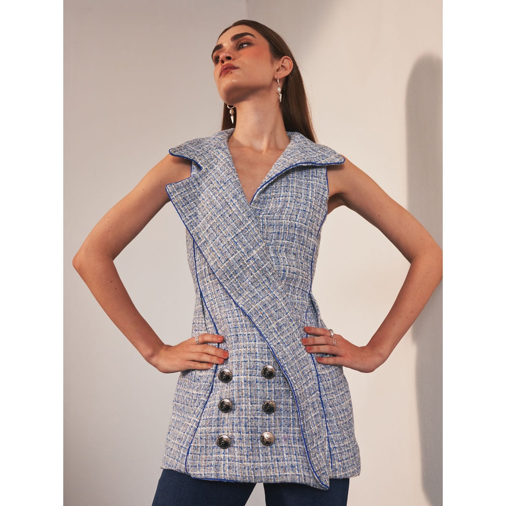 Ivory Rose Blue Azure Ascent Blazer