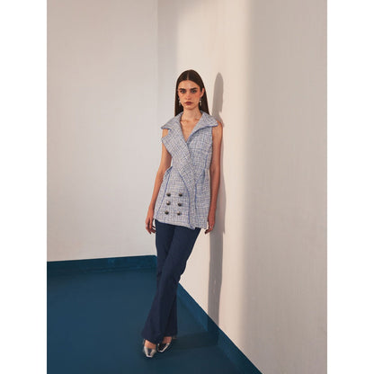 Ivory Rose Blue Azure Ascent Blazer