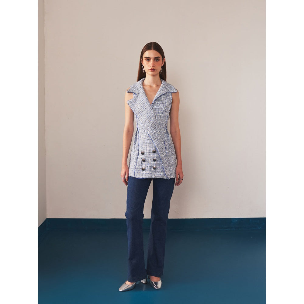 Ivory Rose Blue Azure Ascent Blazer