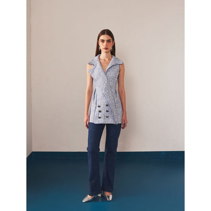 Ivory Rose Blue Azure Ascent Blazer