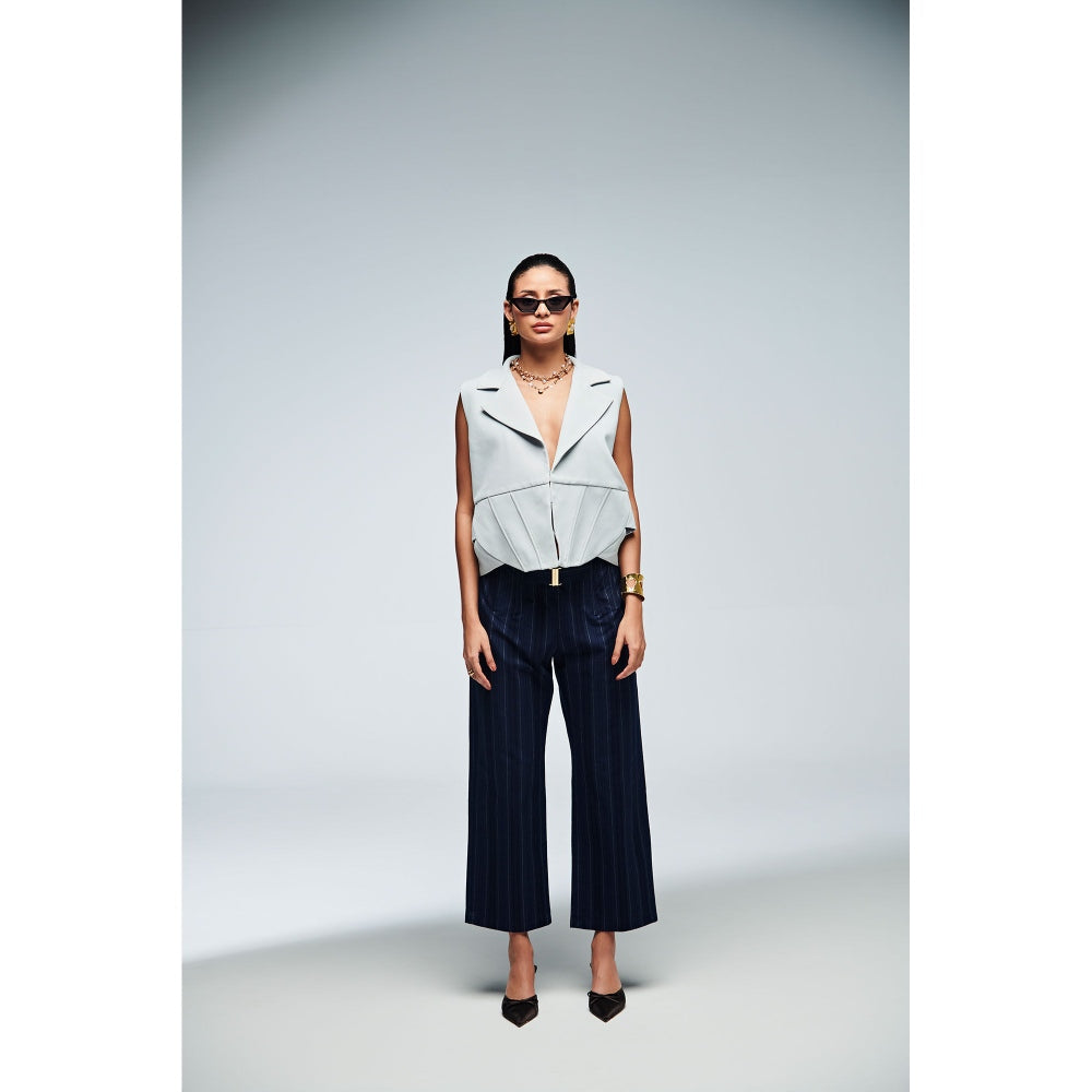 Ivory Rose Grey Berlin Edge Waistcoat