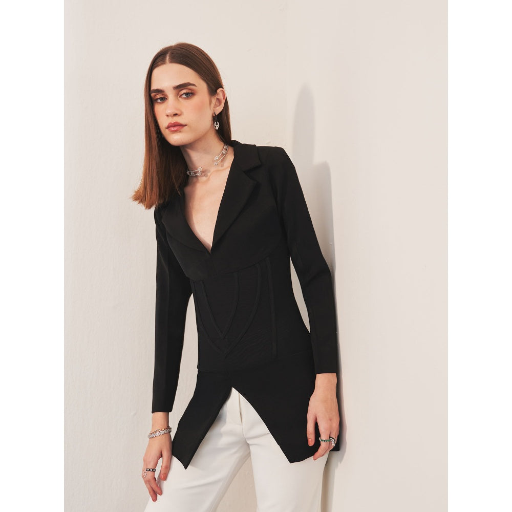 Ivory Rose Black Eclipse Tux Blazer