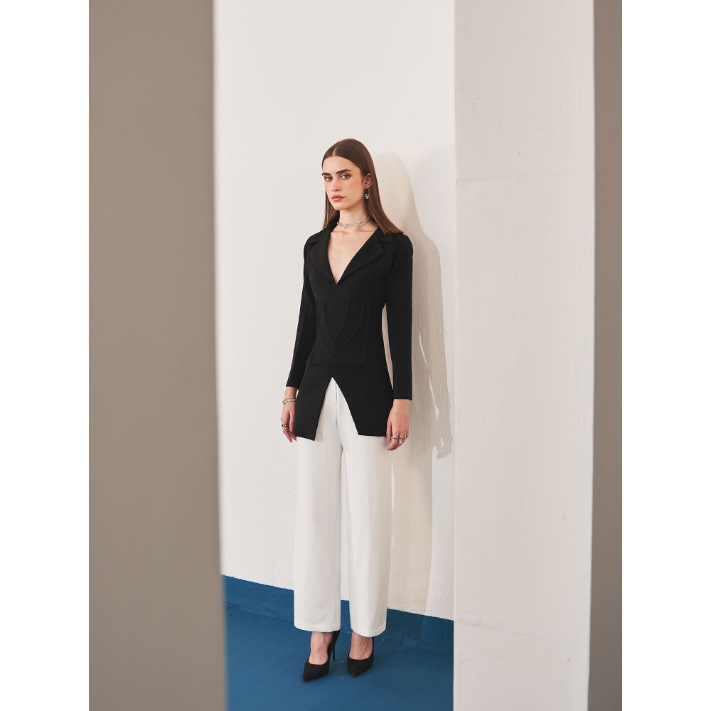Ivory Rose Black Eclipse Tux Blazer