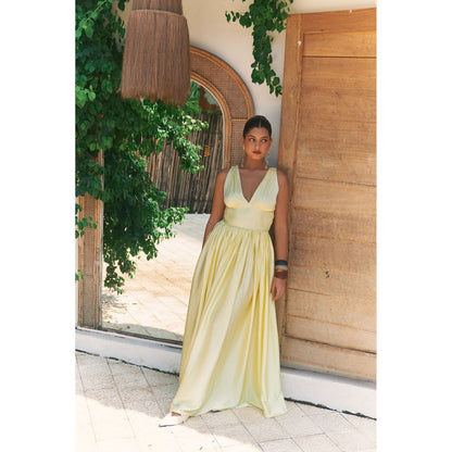 Ivory Rose Yellow Golden Zest Maxi Dress
