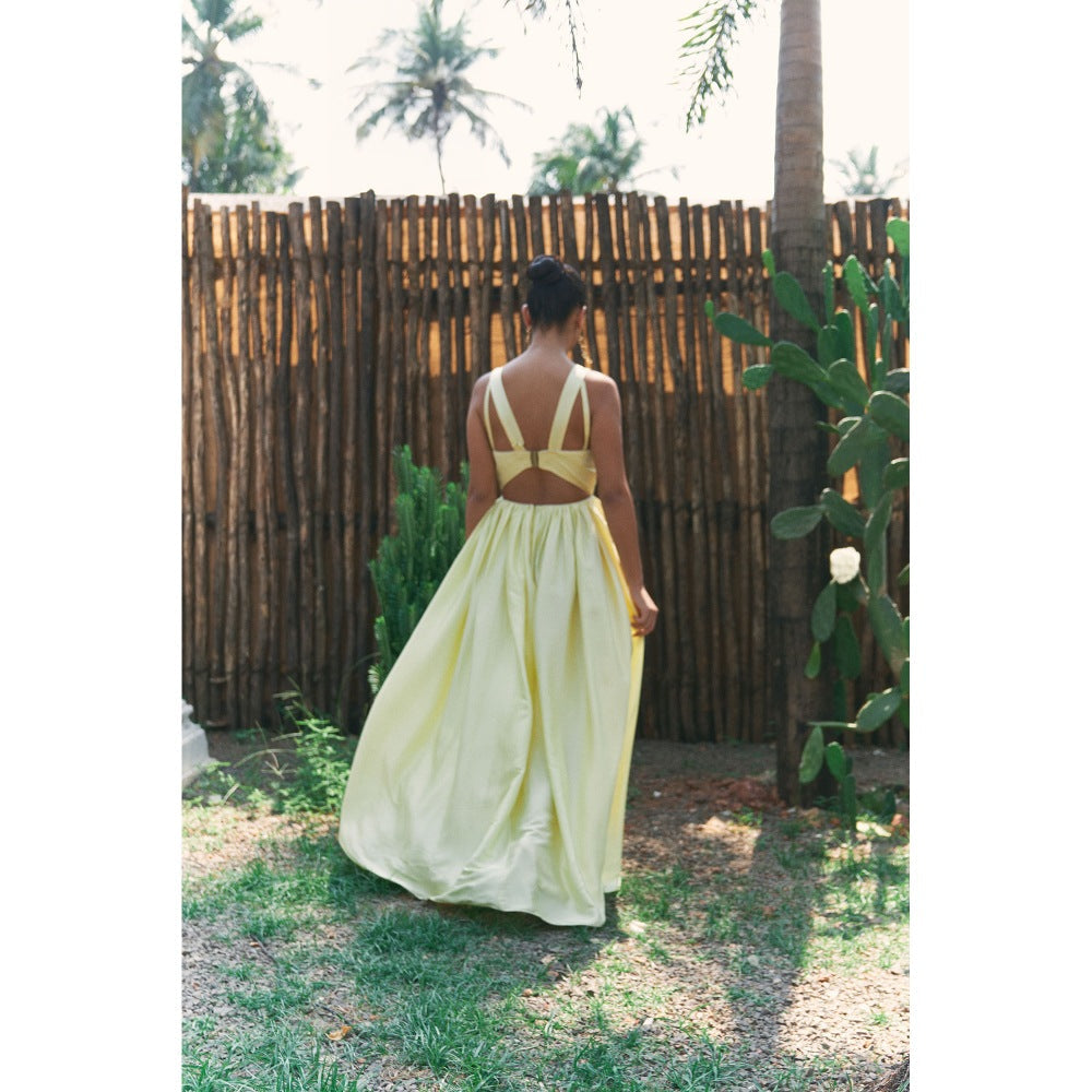 Ivory Rose Yellow Golden Zest Maxi Dress