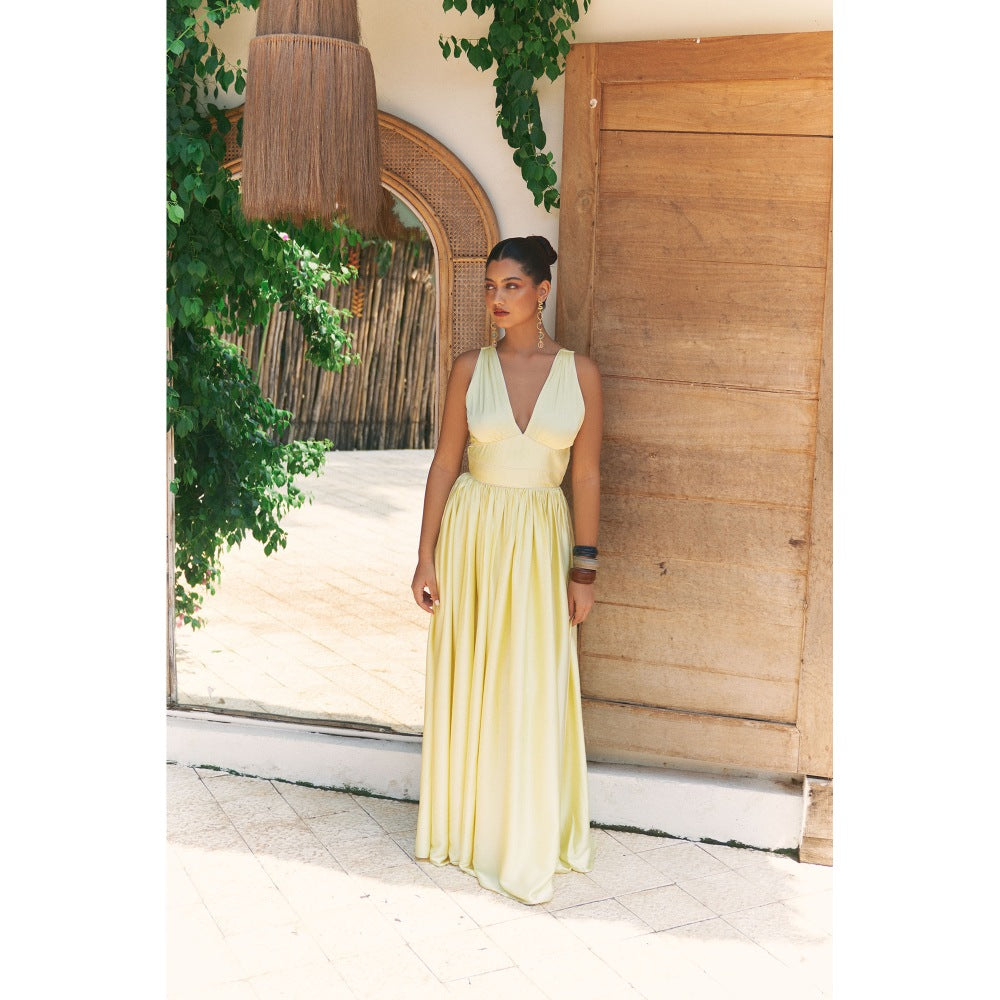 Ivory Rose Yellow Golden Zest Maxi Dress
