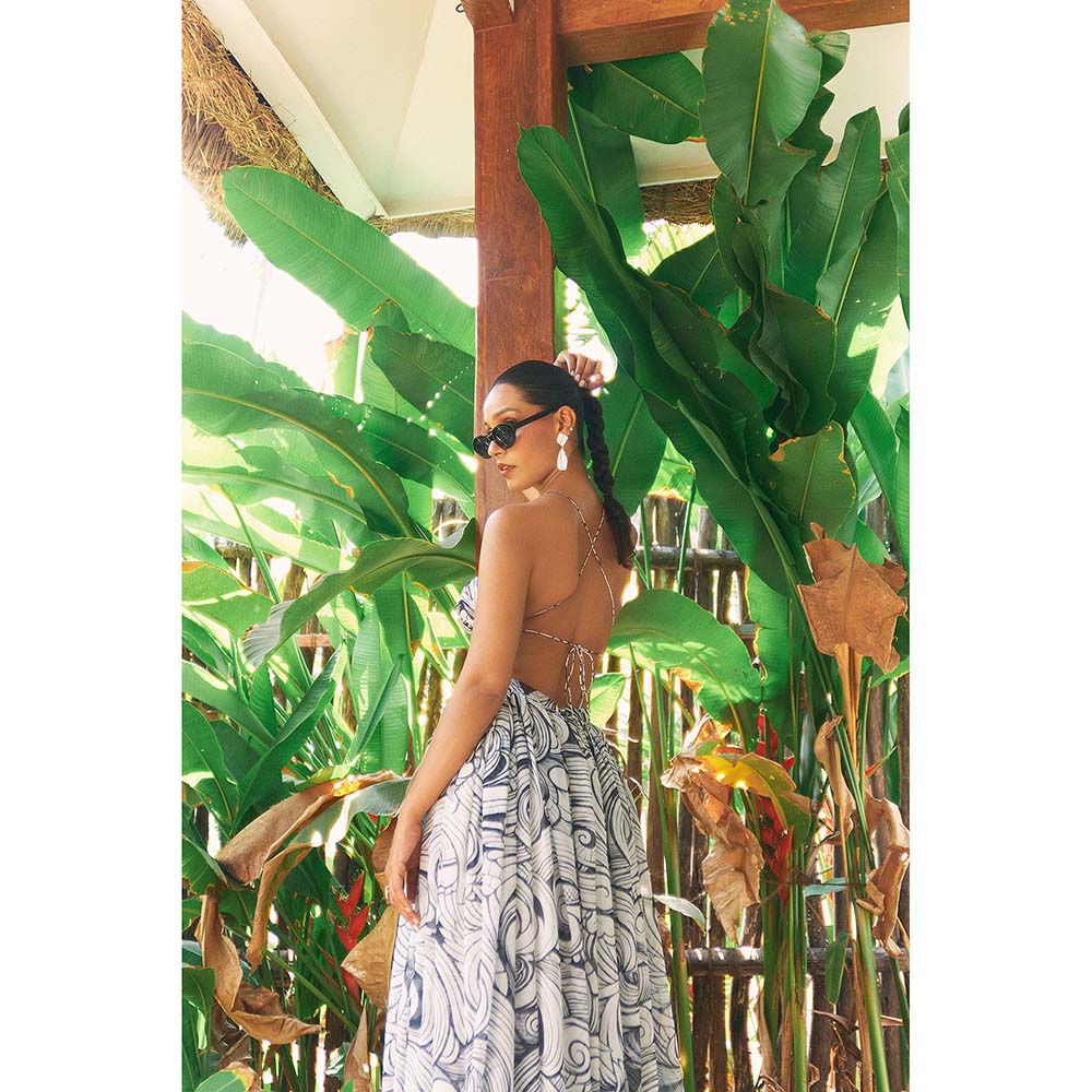 Ivory Rose White Ebb And Flow Maxi Dress