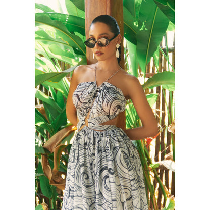 Ivory Rose White Ebb And Flow Maxi Dress