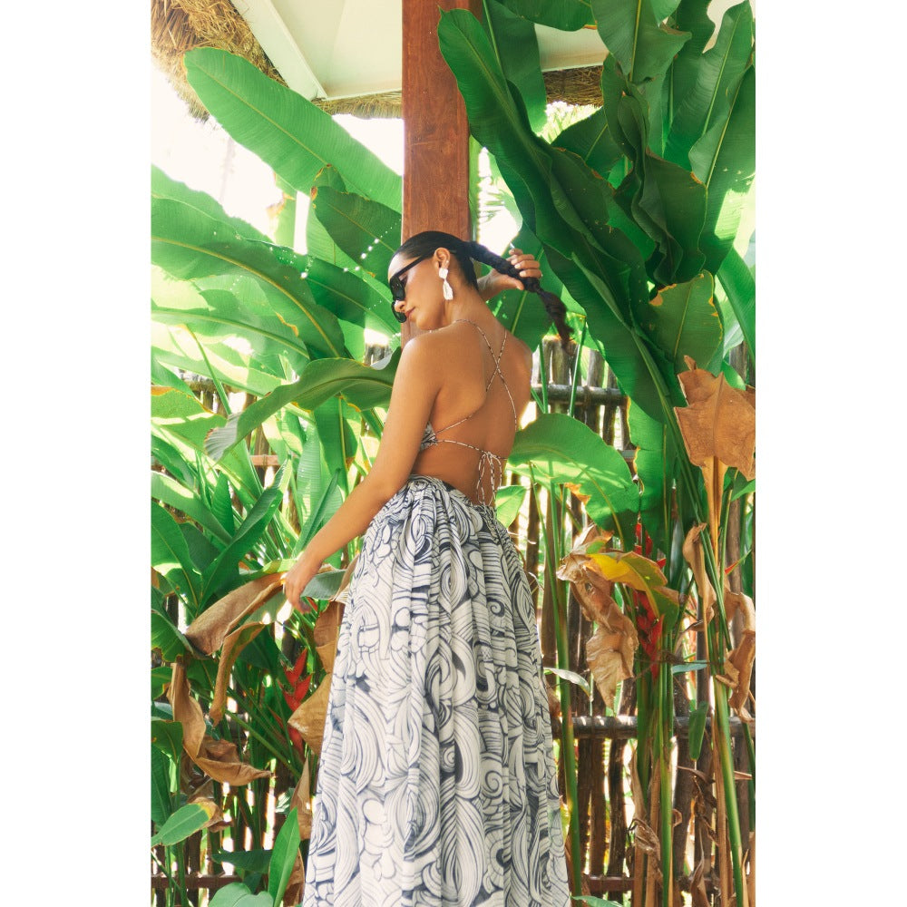 Ivory Rose White Ebb And Flow Maxi Dress