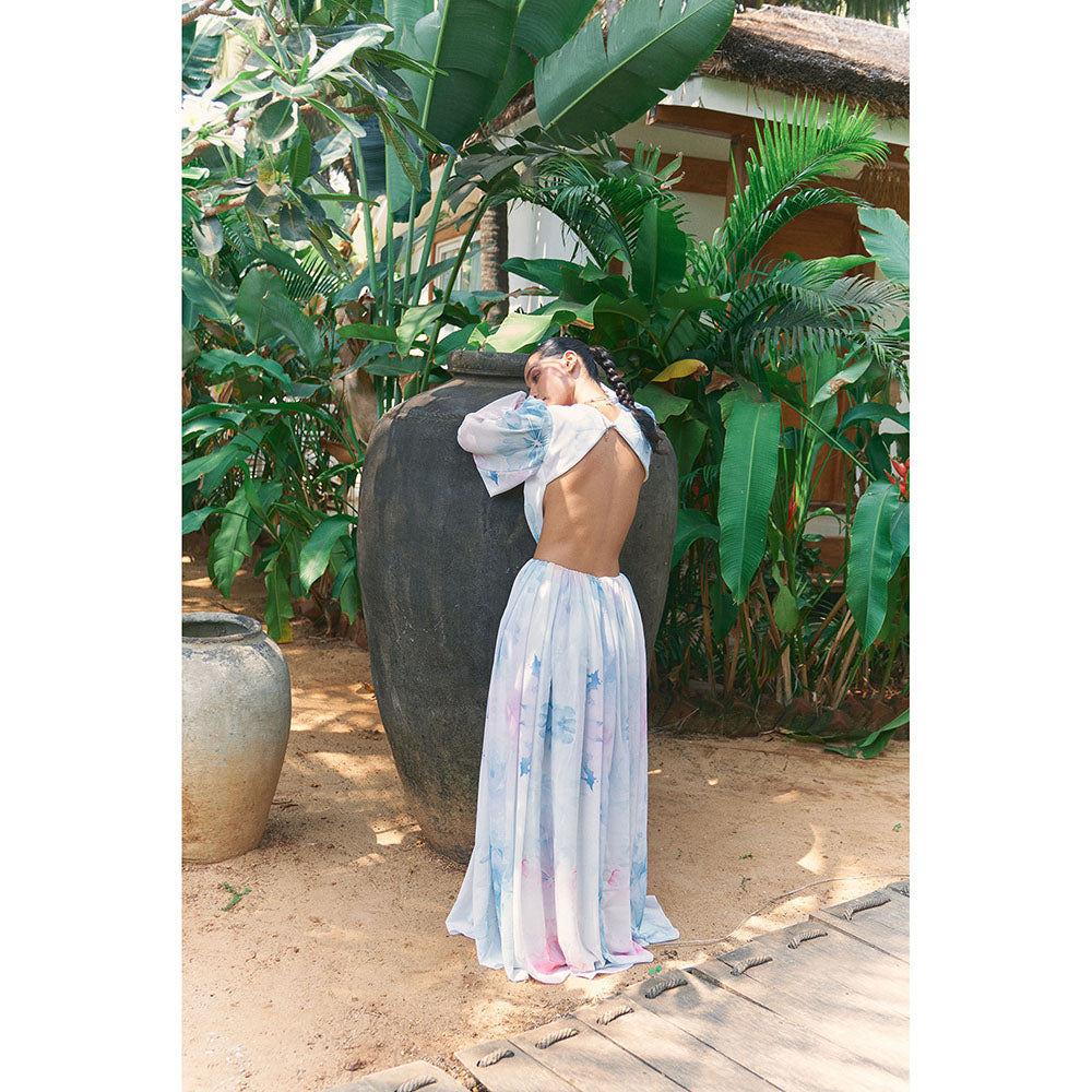 Ivory Rose White Ocean's Embrace Maxi Dress