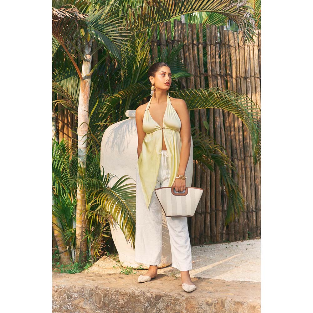 Ivory Rose SOL KISSED Yellow Top with Pant (Set of 2)