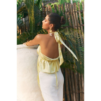 Ivory Rose SOL KISSED Yellow Top with Pant (Set of 2)