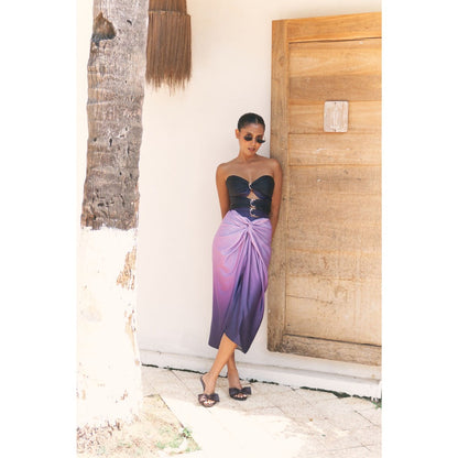 Ivory Rose AFTERGLOW Purple Crop Top with Skirt (Set of 2)