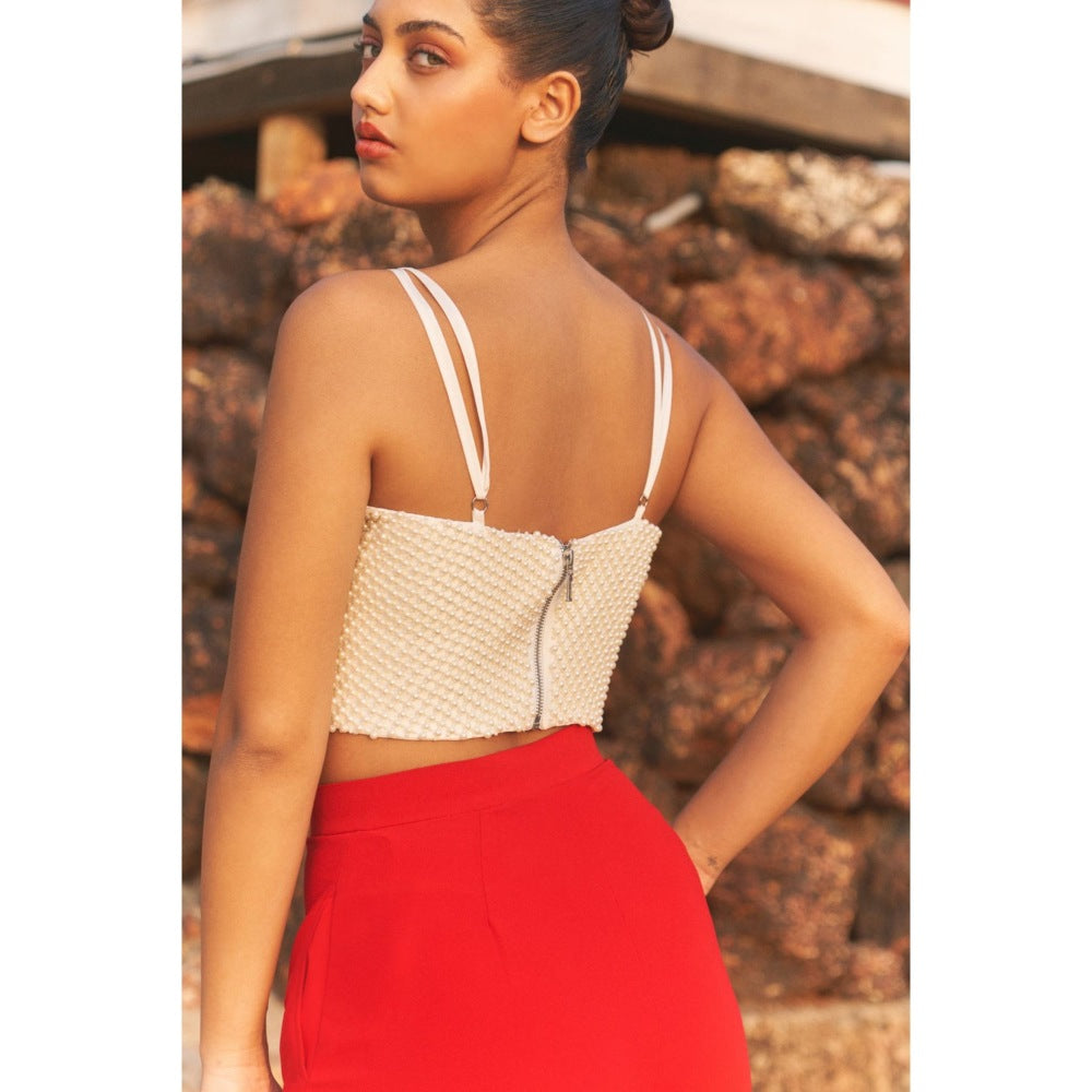 Ivory Rose ROUGE Red Bustier with Blazer and Pant (Set of 3)