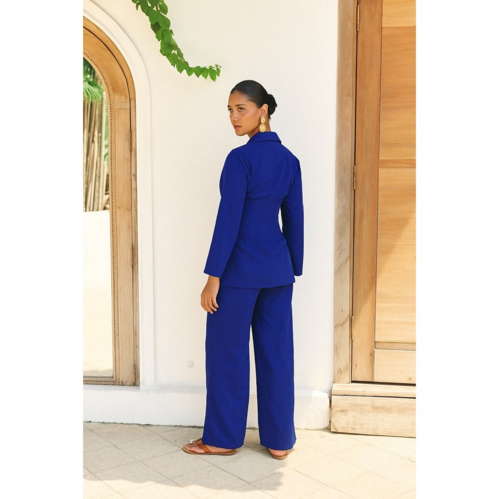 Ivory Rose COBALT NAVY BLUE Blazer with Pant (Set of 2)