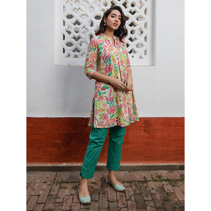 Janasya Women Multi-Color Cotton Floral Printed Kurta