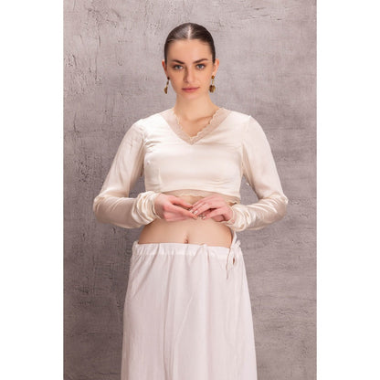 Janki India Womens Embellished Pure Silk Saree with Stitched Blouse & Underskirt