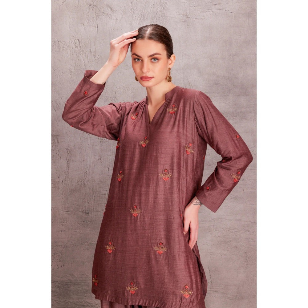 Janki India Mauve Move Munga Silk Kurta with Salwar (Set of 2)