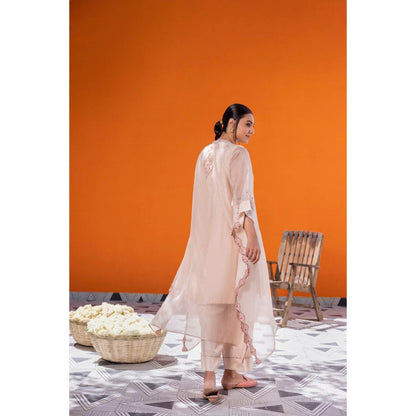 Janki India Rose Gold Kaftan with Slip and Pant (Set of 3)