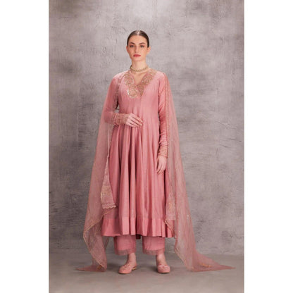 Janki India Baby Pink Anarkali with Pant and Dupatta (Set of 3)