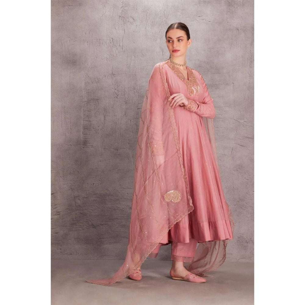 Janki India Baby Pink Anarkali with Pant and Dupatta (Set of 3)