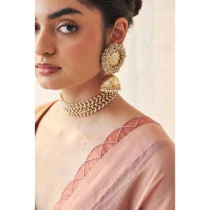 Janki India Mauve Chanderi Saree with Stitched Blouse and Petticoat