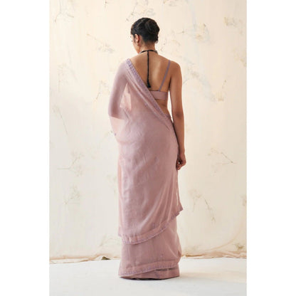 Janki India Lavender Chanderi Saree with Stitched Blouse and Petticoat