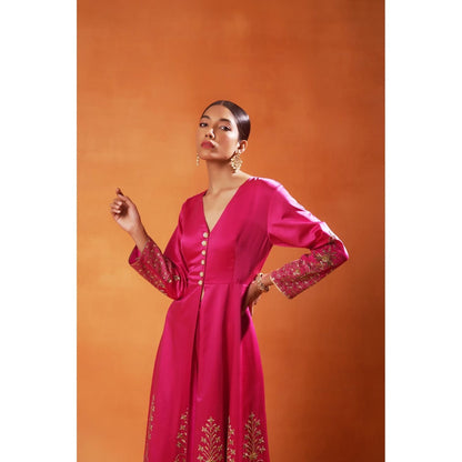 Jasashi Stunning Pink Anarkali with Pant (Set of 2)