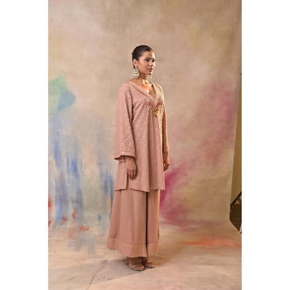 Jasashi Pink Palazzo with Kurta (Set of 2)