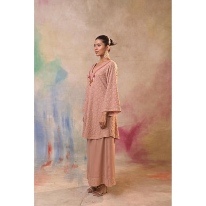 Jasashi Pink Palazzo with Kurta (Set of 2)