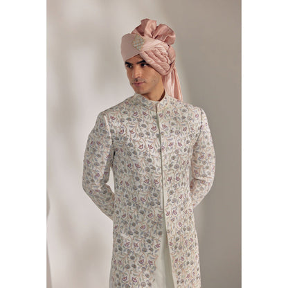 Jatin Malik Ivory Vine Sherwani (Set of 5)