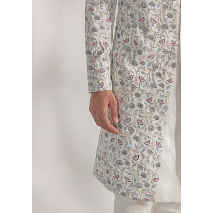 Jatin Malik Ivory Vine Sherwani (Set of 5)