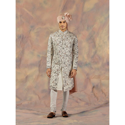Jatin Malik Silver Lining Kurta & Sherwani (Set of 4)