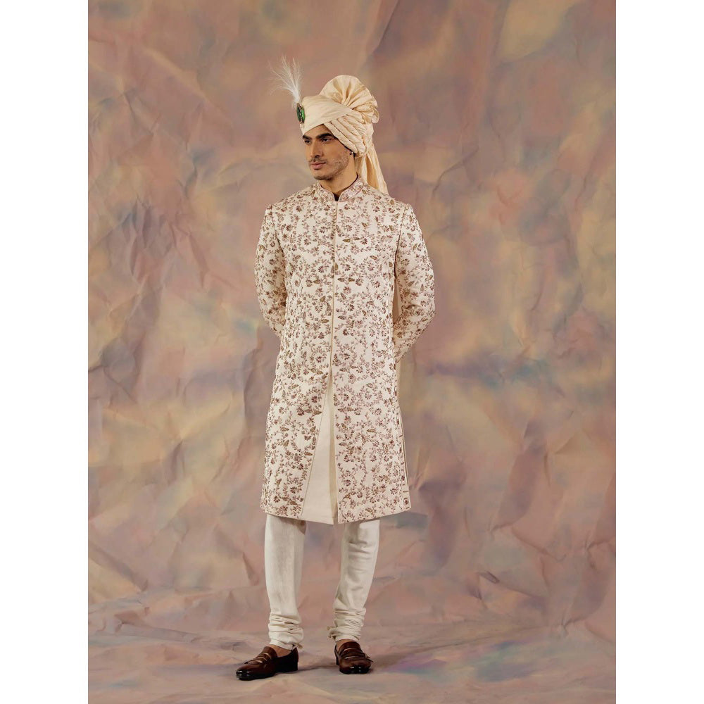 Jatin Malik Off White Rendezvous Sherwani (Set of 5)