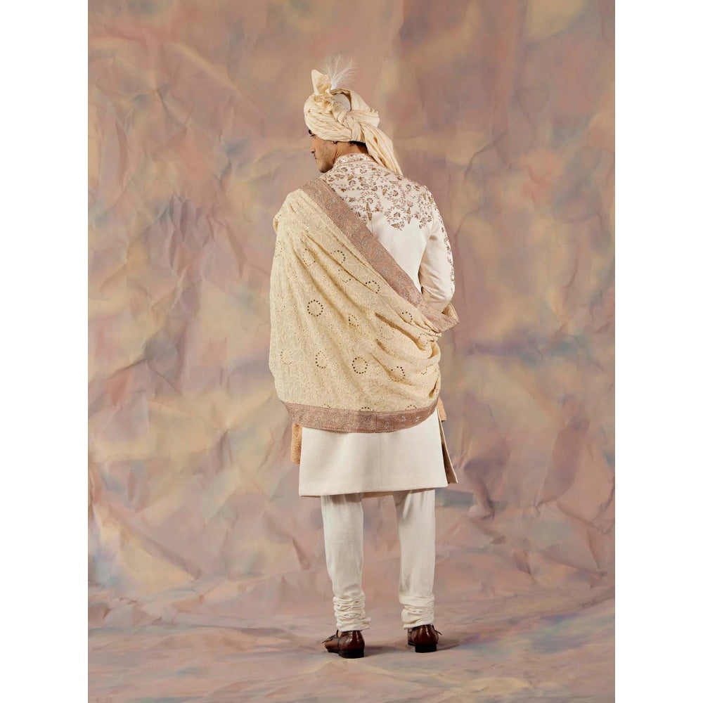 Jatin Malik Off White Rendezvous Sherwani (Set of 5)