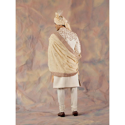 Jatin Malik Off White Rendezvous Sherwani (Set of 5)