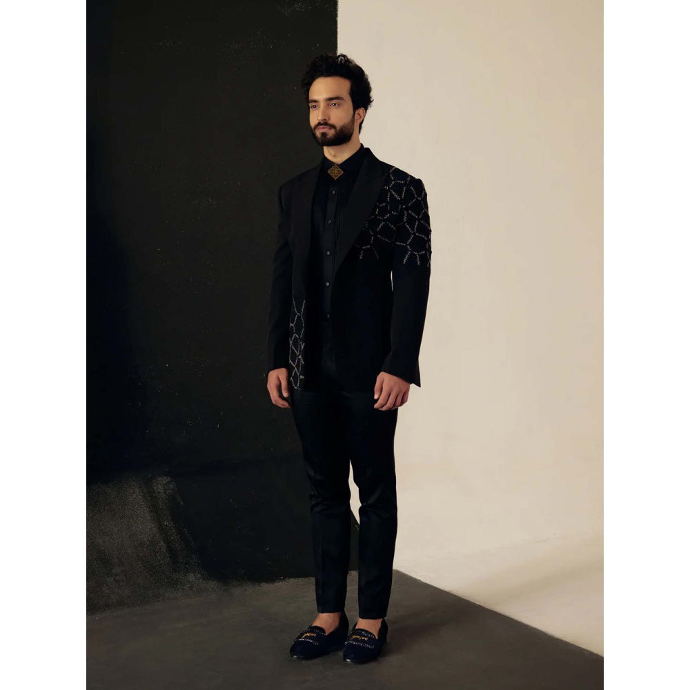 Jatin Malik Black Rhombus Tux (Set of 3)