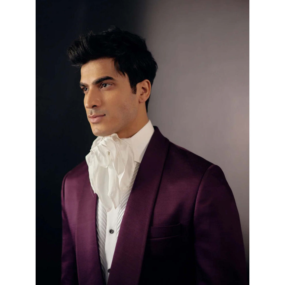 Jatin Malik Coral Wine Tux (Set of 3)