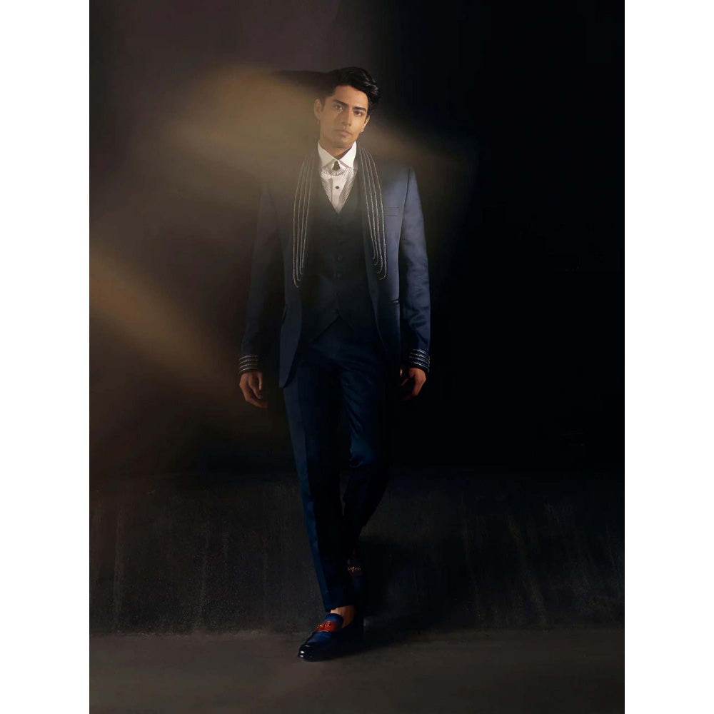 Jatin Malik Space Blue Tux (Set of 4)