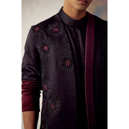 Jatin Malik Black Ombre Shrug (Set of 3)