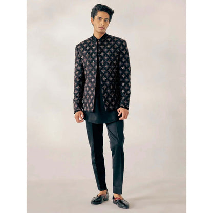 Jatin Malik Black Rose Short Jacket (Set of 3)
