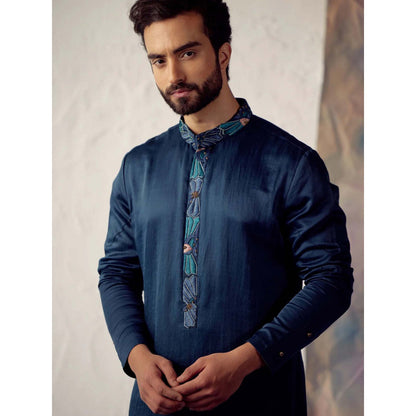 Jatin Malik Blue Phukari Kurta (Set of 2)