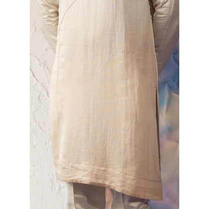 Jatin Malik Ivory Solid Kurta (Set of 2)