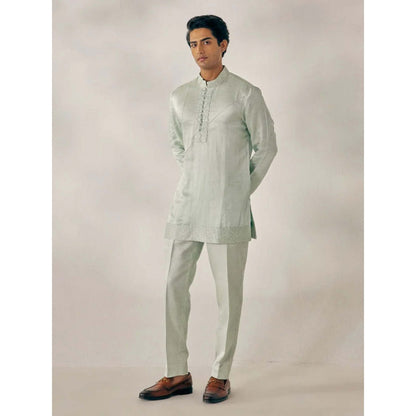 Jatin Malik Hazy Green Kurta (Set of 2)