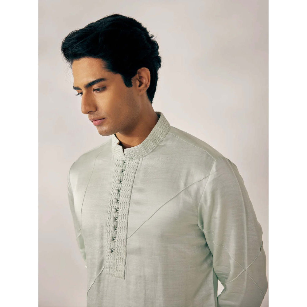 Jatin Malik Hazy Green Kurta (Set of 2)