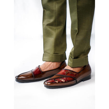 Jatin Malik Brown Solid Loafers