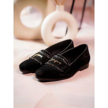 Jatin Malik Black Chain Loafers
