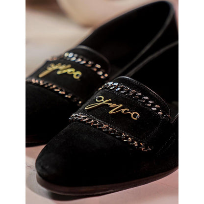 Jatin Malik Black Chain Loafers