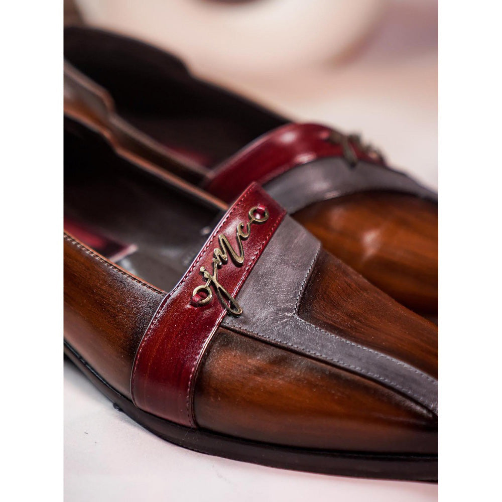 Jatin Malik Tan V-Strap Loafers